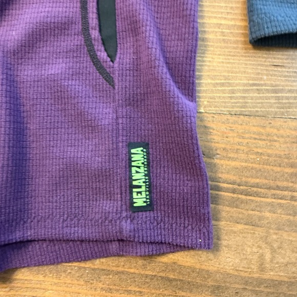 Melanzana Micro Grid Hoodie Men's Large Purple Gray Made In USA Gorpcore - Picture 4 of 7